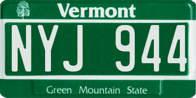 VT license plate NYJ944
