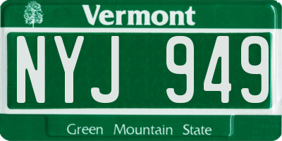 VT license plate NYJ949