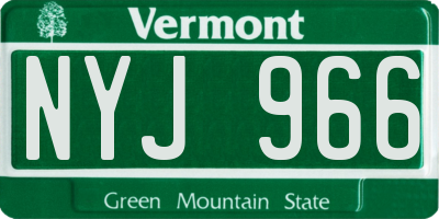 VT license plate NYJ966