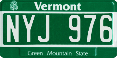 VT license plate NYJ976
