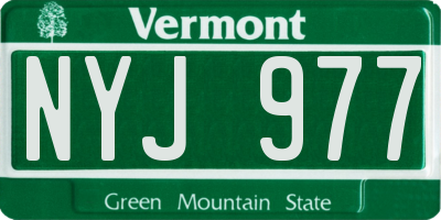 VT license plate NYJ977