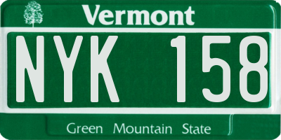 VT license plate NYK158