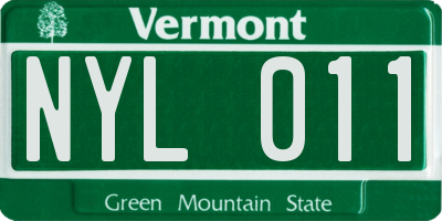 VT license plate NYL011