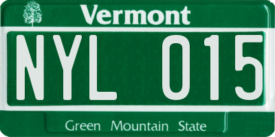 VT license plate NYL015