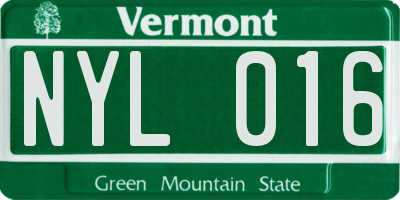 VT license plate NYL016