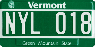 VT license plate NYL018