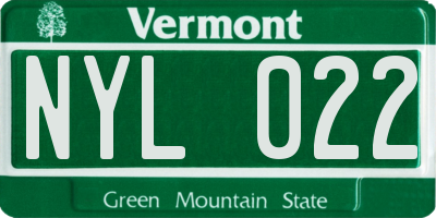 VT license plate NYL022