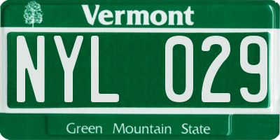VT license plate NYL029