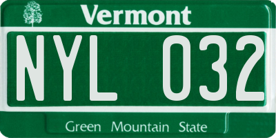 VT license plate NYL032