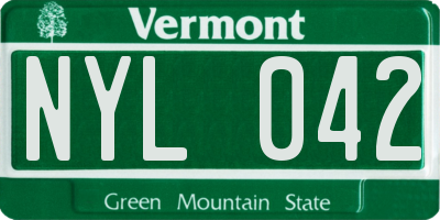 VT license plate NYL042