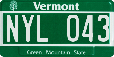VT license plate NYL043