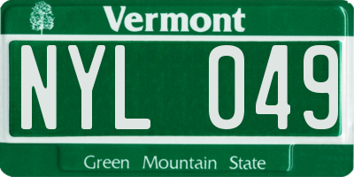VT license plate NYL049