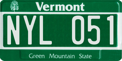 VT license plate NYL051
