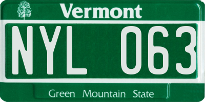 VT license plate NYL063
