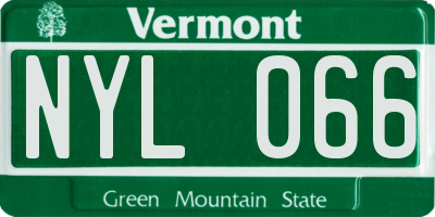 VT license plate NYL066