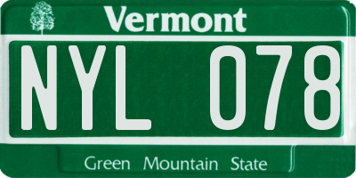 VT license plate NYL078