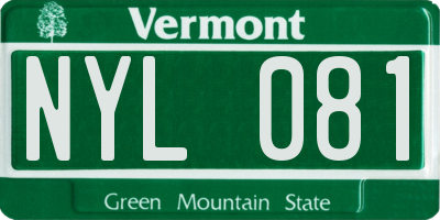 VT license plate NYL081