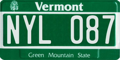 VT license plate NYL087