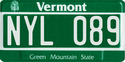 VT license plate NYL089