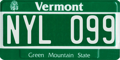 VT license plate NYL099
