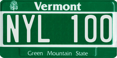 VT license plate NYL100