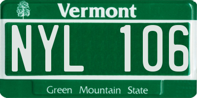 VT license plate NYL106