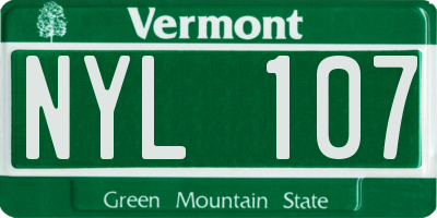 VT license plate NYL107