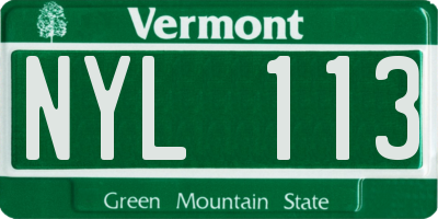 VT license plate NYL113