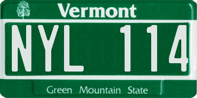 VT license plate NYL114