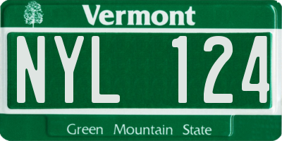 VT license plate NYL124
