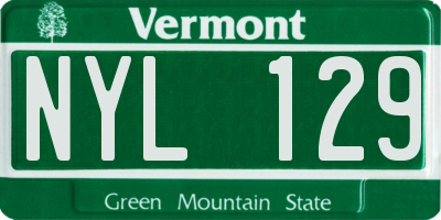VT license plate NYL129