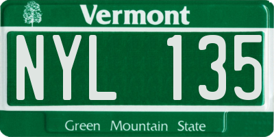 VT license plate NYL135