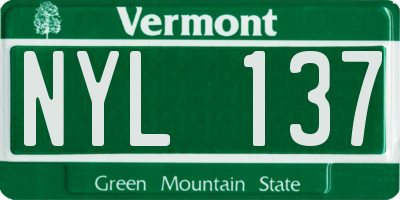 VT license plate NYL137