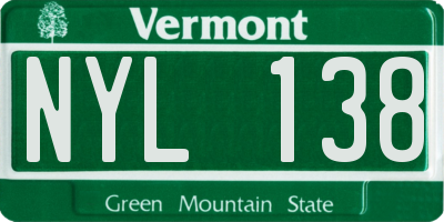 VT license plate NYL138