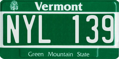 VT license plate NYL139