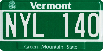 VT license plate NYL140