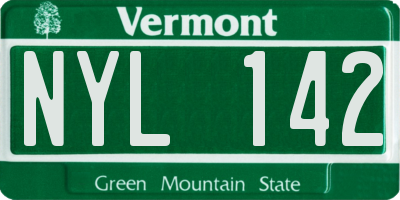 VT license plate NYL142