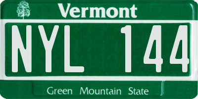 VT license plate NYL144