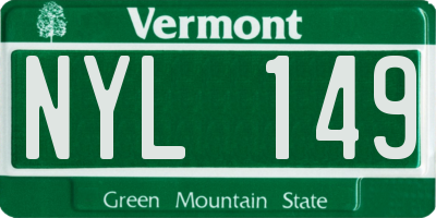 VT license plate NYL149
