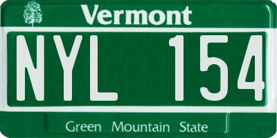 VT license plate NYL154