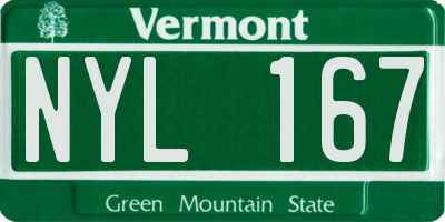 VT license plate NYL167