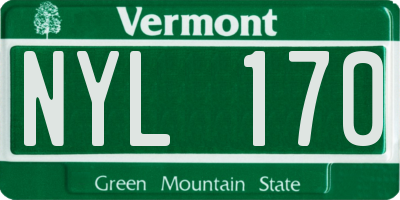 VT license plate NYL170