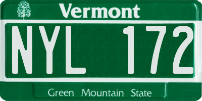 VT license plate NYL172