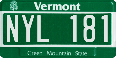 VT license plate NYL181