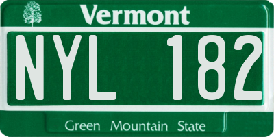 VT license plate NYL182