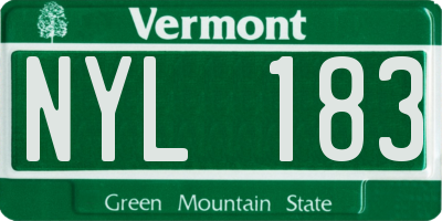 VT license plate NYL183