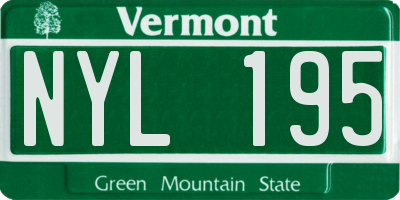 VT license plate NYL195