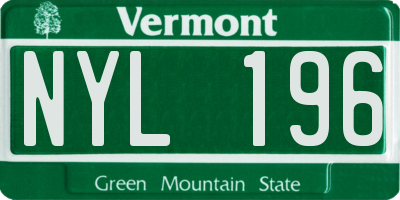 VT license plate NYL196