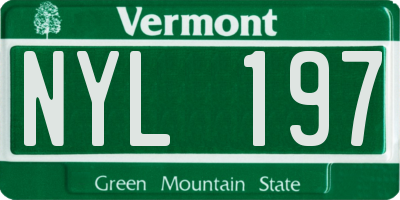 VT license plate NYL197