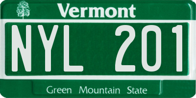 VT license plate NYL201